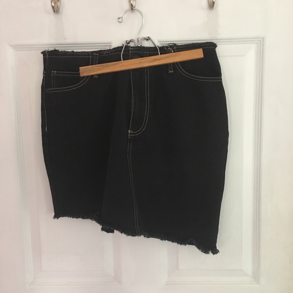 Black Denim Skirt